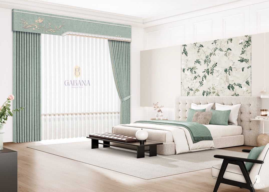 Rèm cửa bạc hà sang trọng